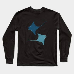 Seamless pattern with manta rays Long Sleeve T-Shirt